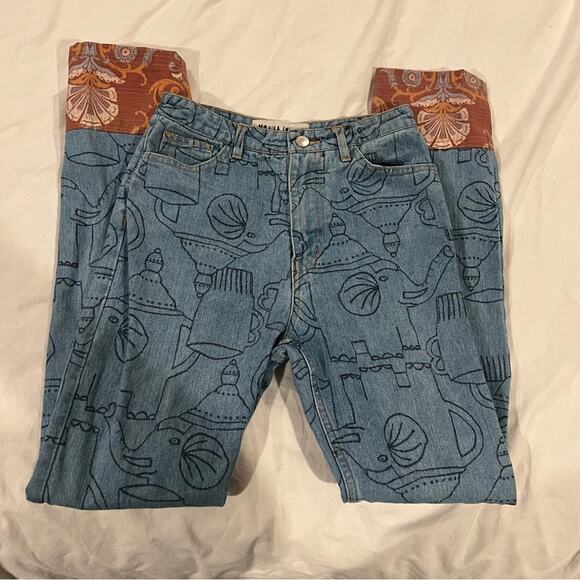Gorman x Monika Forsberg Elephant Teapot Jeans size 6AU 2US - Picture 9 of 12
